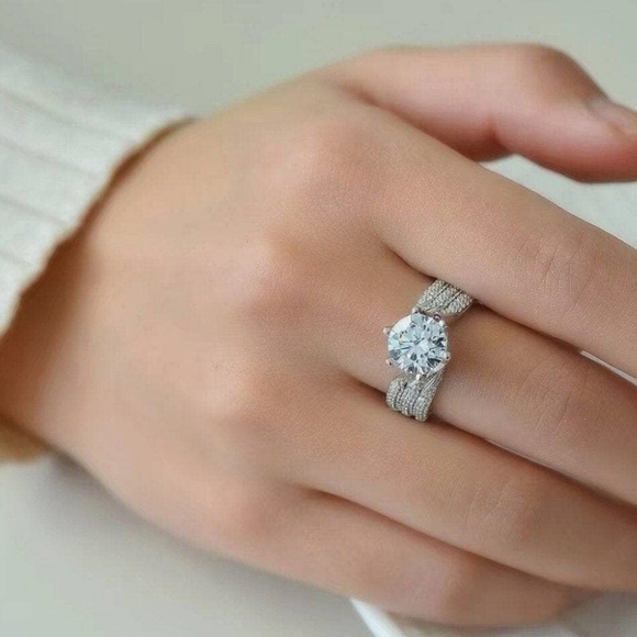 NEW GRA Certified Luxurious Moissanite 3 Carat 18k/925 Ring 💍 Size 6 - Picture 15 of 15